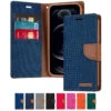 Goospery IPhone 12 Mini Canvas Fabric Flip Wallet Case Cover Apple