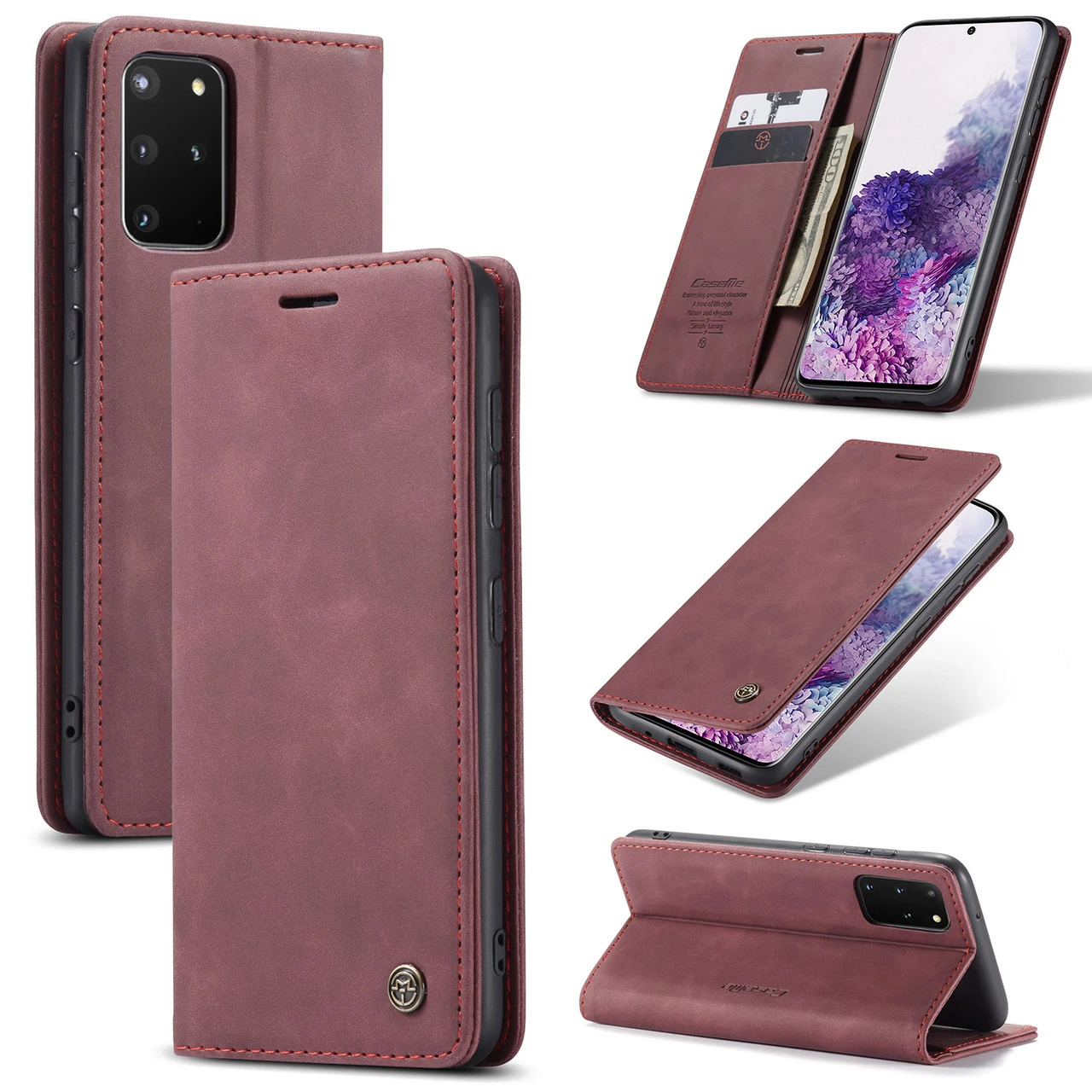 CaseMe Samsung Galaxy S20+ Plus Classic Leather Folio Case Cover G985 4 CaseMe Samsung Galaxy S20+ Plus Classic Leather Folio Case Cover G985 - Image 4