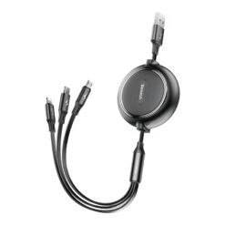 Baseus 3-in-1 Elastic Charging Cable USB To Lightning Type-C MicroUSB