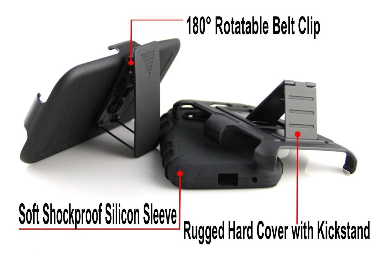 Apple IPhone 5 5S Shockproof Heavy Duty Case Cover Belt Clip Kickstand 3 Apple IPhone 5 5S Shockproof Heavy Duty Case Cover Belt Clip Kickstand - Image 3