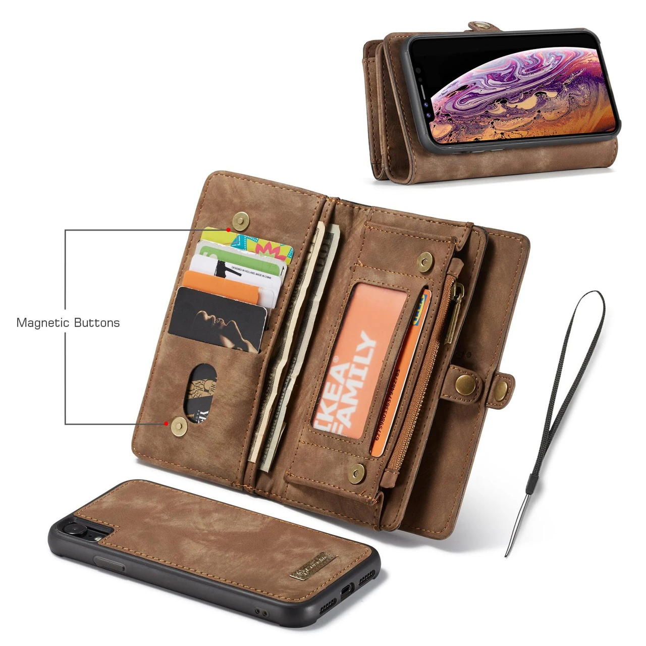 CaseMe 2-in-1 IPhone 7 8 Detachable Case Leather Wallet Cover Apple 9 CaseMe 2-in-1 IPhone 7 8 Detachable Case Leather Wallet Cover Apple - Image 9