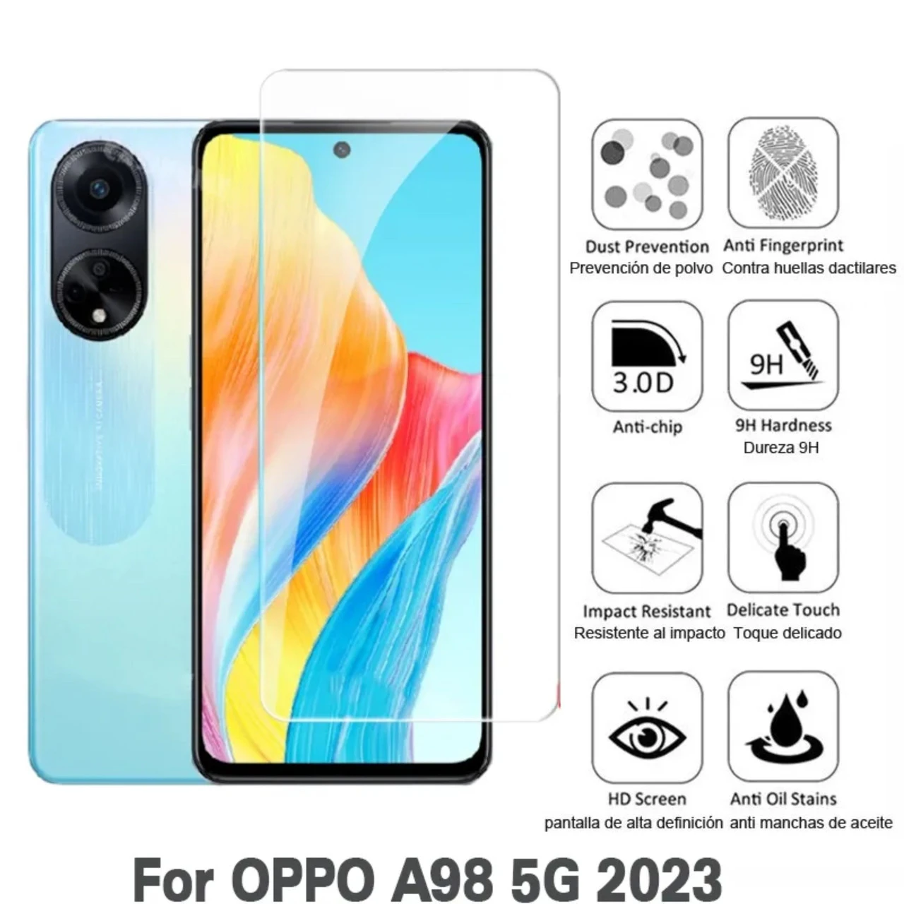 OPPO A98 5G Tempered Glass Screen Protector Mobile Phone Guard 3 OPPO A98 5G Tempered Glass Screen Protector Mobile Phone Guard - Image 3