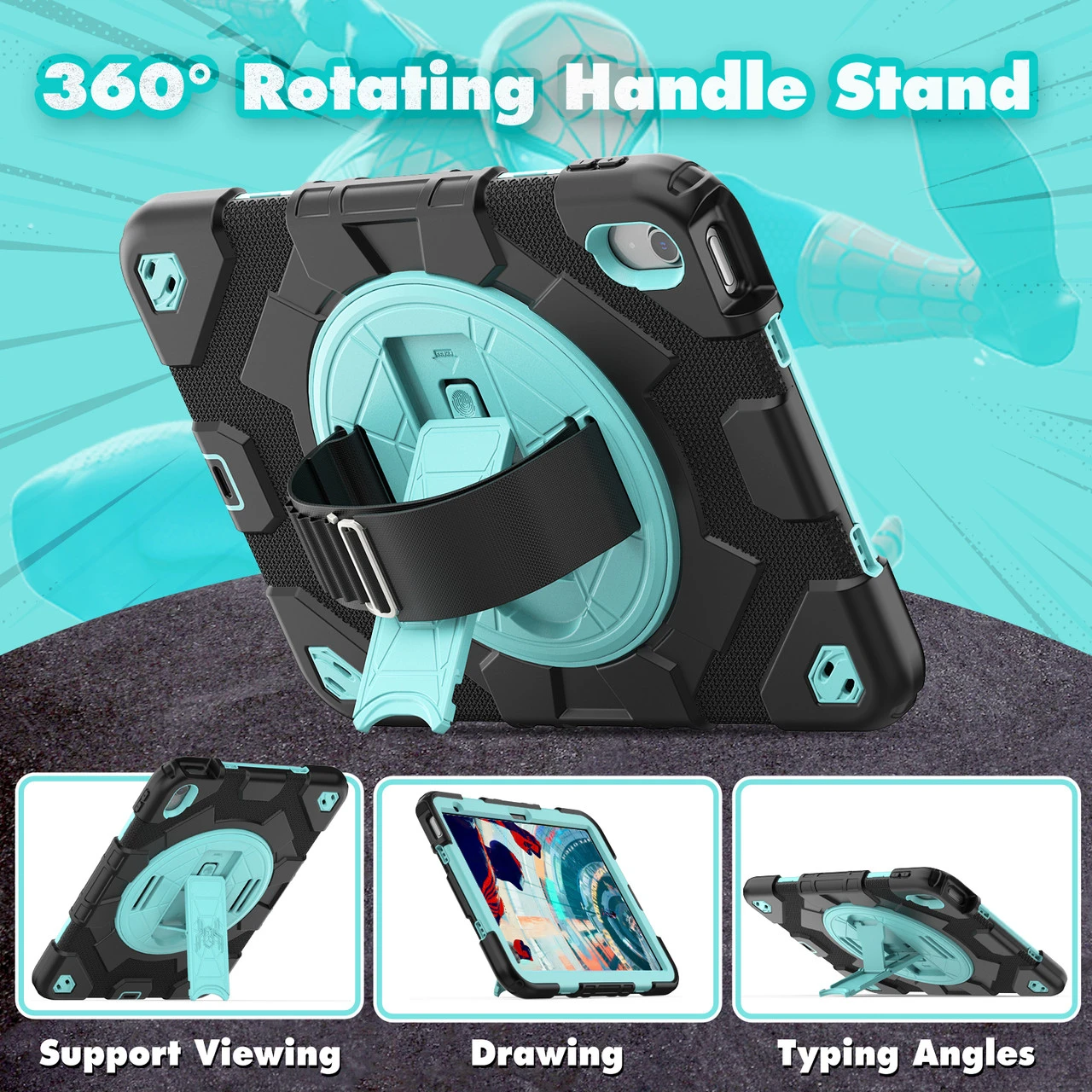 Shockproof Strap IPad 10.9" 2022 10th Gen Kids Apple Case Cover SPMan 3 Shockproof Strap IPad 10.9" 2022 10th Gen Kids Apple Case Cover SPMan - Image 3