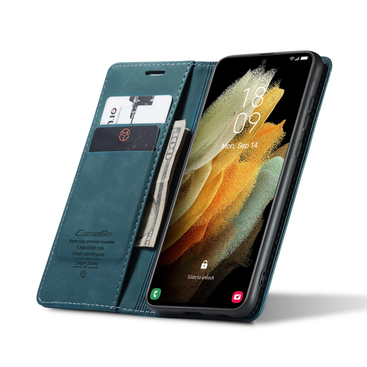 CaseMe Samsung Galaxy S22 Ultra 5G Classic Folio PU Leather Case Cover 11 CaseMe Samsung Galaxy S22 Ultra 5G Classic Folio PU Leather Case Cover - Image 11