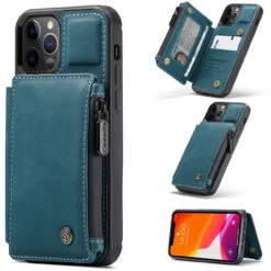 CaseMe Shockproof IPhone 12 Pro Leather Case Cover Zipper Wallet Apple