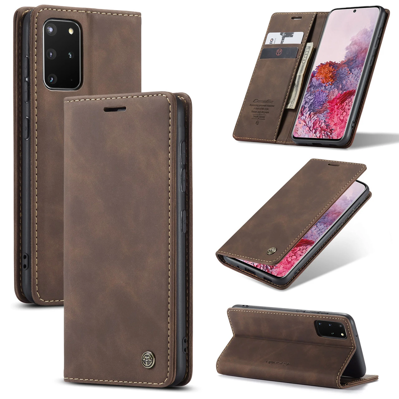 CaseMe Samsung Galaxy S20+ Plus Classic Leather Folio Case Cover G985 5 CaseMe Samsung Galaxy S20+ Plus Classic Leather Folio Case Cover G985 - Image 5