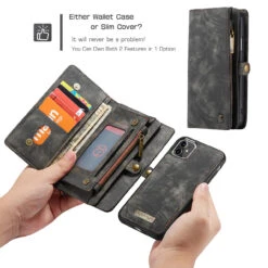 CaseMe 2-in-1 IPhone 11 Detachable Case PU Leather Wallet Cover Apple -Deals MyCaseCovers Store 7 22048.1605783096.1280.1280