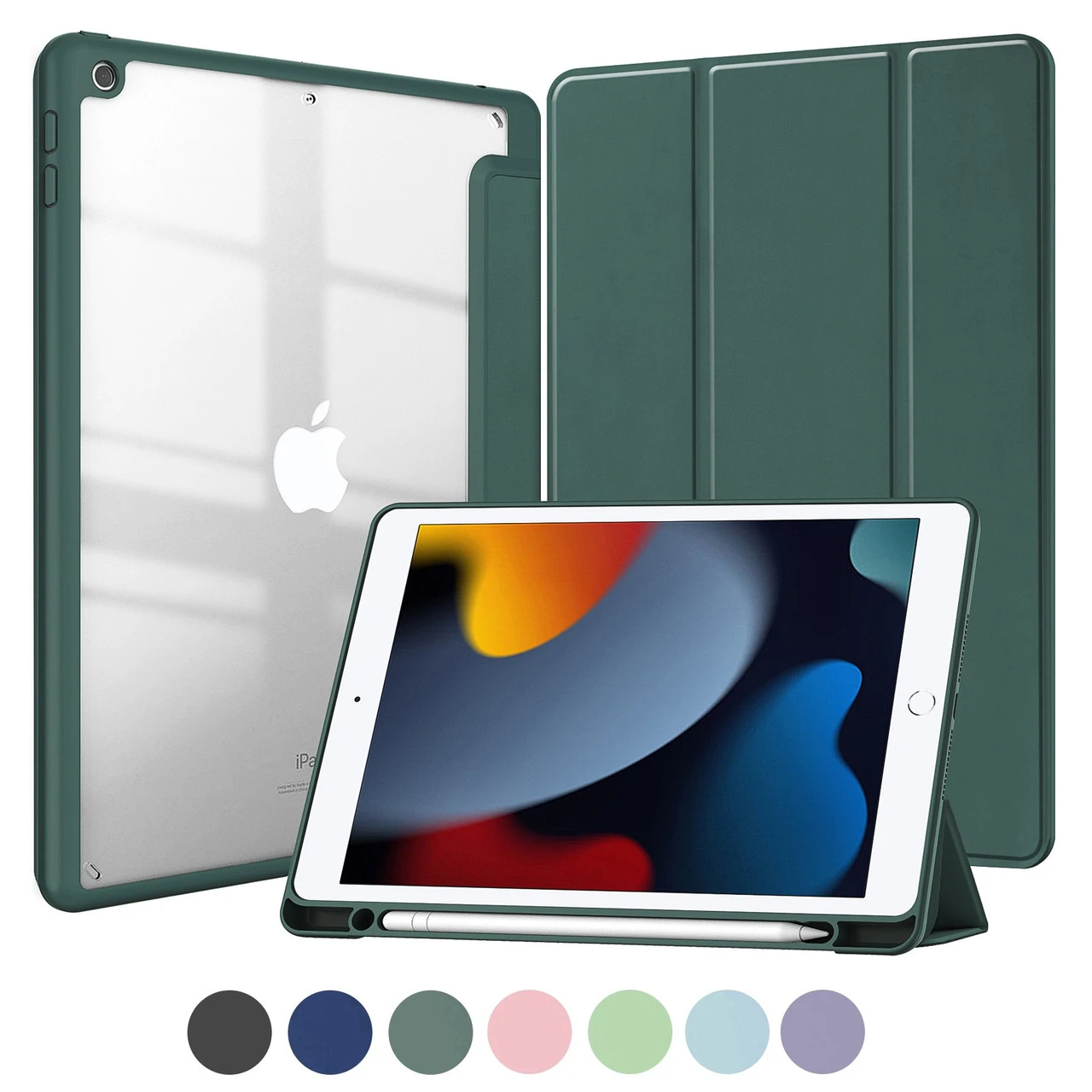 IPad 9.7" 2017 5th Gen Case Cover Clear Back Pencil Holder Apple IPad5 1 IPad 9.7" 2017 5th Gen Case Cover Clear Back Pencil Holder Apple IPad5