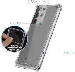 Goospery Samsung Galaxy S21 Ultra 5G Clear Phone Case Shockproof Cover -Deals MyCaseCovers Store 845d3817 11b0 4cb7 a839 d54ae877d82d 14059.1616587316.1280.1280