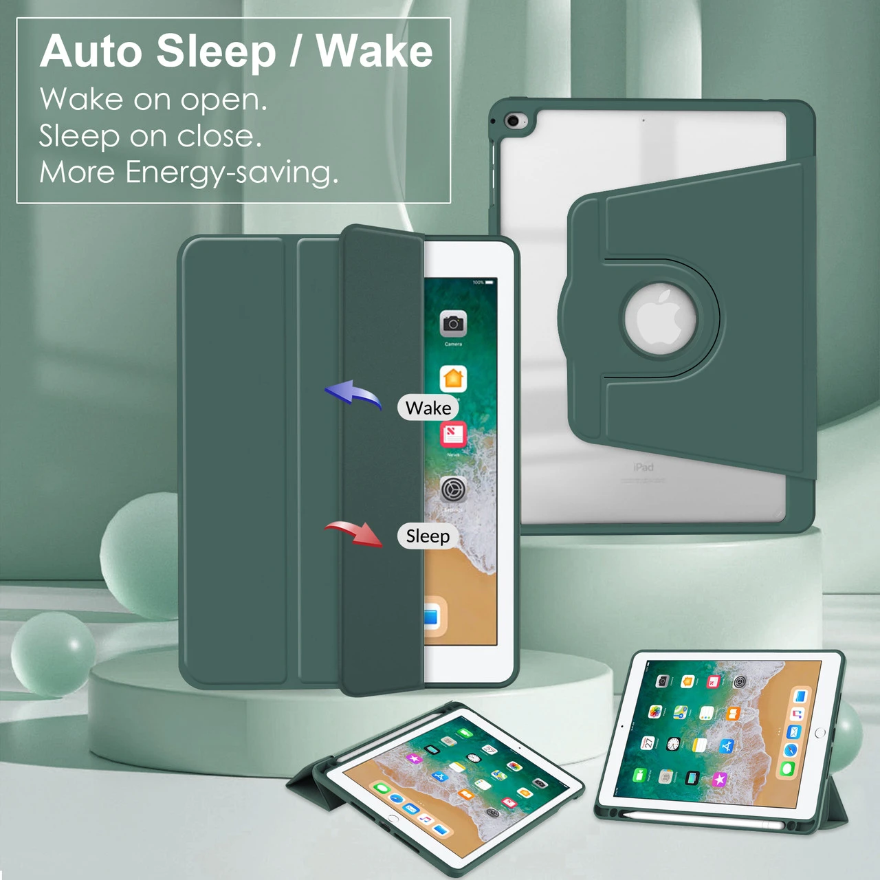 IPad 9.7" 2018 6th Gen 360 Rotate Case Cover Pencil Holder Apple IPad6 8 IPad 9.7" 2018 6th Gen 360 Rotate Case Cover Pencil Holder Apple IPad6 - Image 8