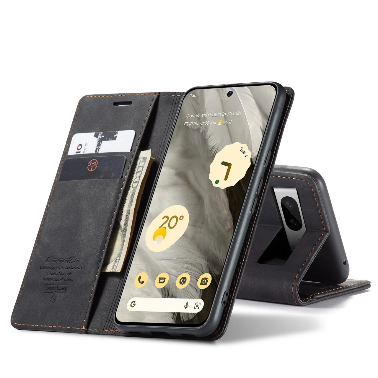 CaseMe Google Pixel 8 5G Classic PU Leather Folio Case Cover 7 CaseMe Google Pixel 8 5G Classic PU Leather Folio Case Cover - Image 7