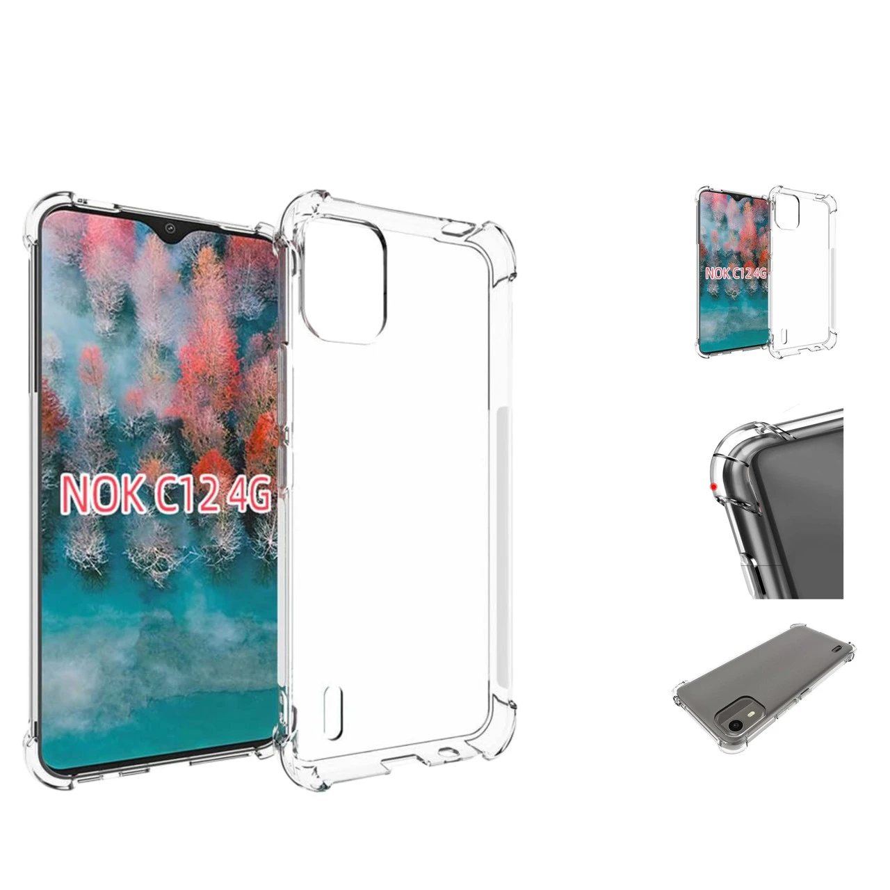 Nokia C12 4G Clear Mobile Phone Case Shockproof Cover Bumper 1 Nokia C12 4G Clear Mobile Phone Case Shockproof Cover Bumper