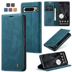 CaseMe Google Pixel 8 Pro 5G Classic PU Leather Folio Case Cover