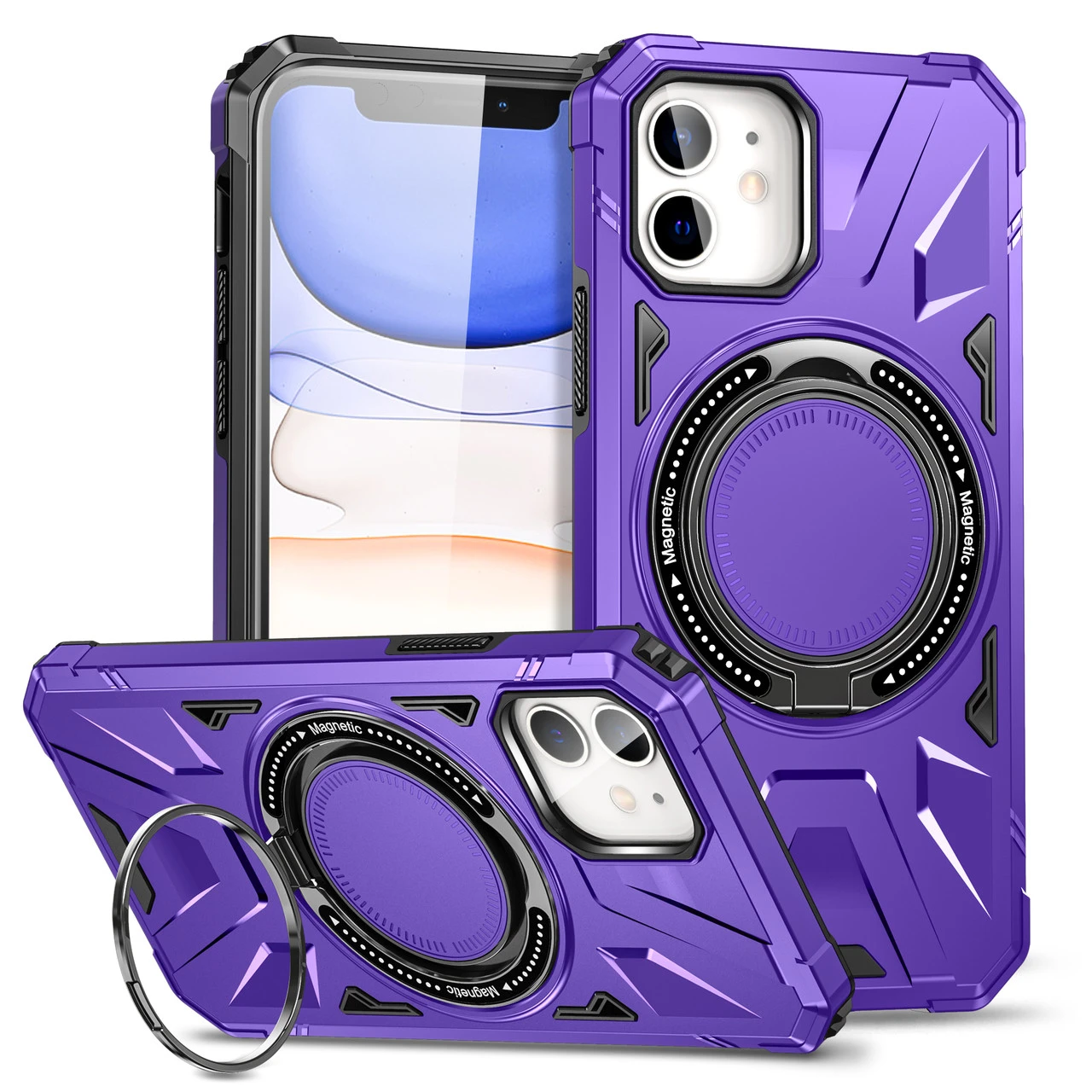 Shockproof IPhone 11 Case Cover Ring Stand W/ MagSafe Apple IPhone11 14 Shockproof IPhone 11 Case Cover Ring Stand W/ MagSafe Apple IPhone11 - Image 14