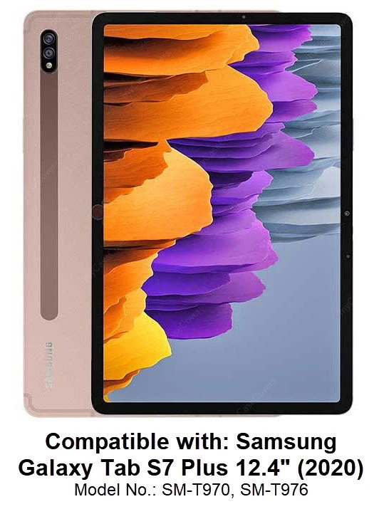 Samsung Galaxy Tab S7+ Plus 12.4" Tempered Glass Protector T970 T976 2 Samsung Galaxy Tab S7+ Plus 12.4" Tempered Glass Protector T970 T976 - Image 2