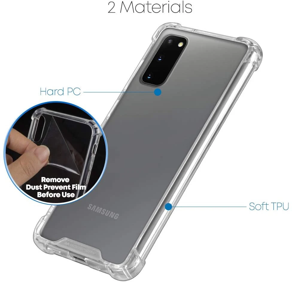 Samsung Galaxy S20 Clear Phone Case Shockproof Bumper Cover 4 Samsung Galaxy S20 Clear Phone Case Shockproof Bumper Cover - Image 4