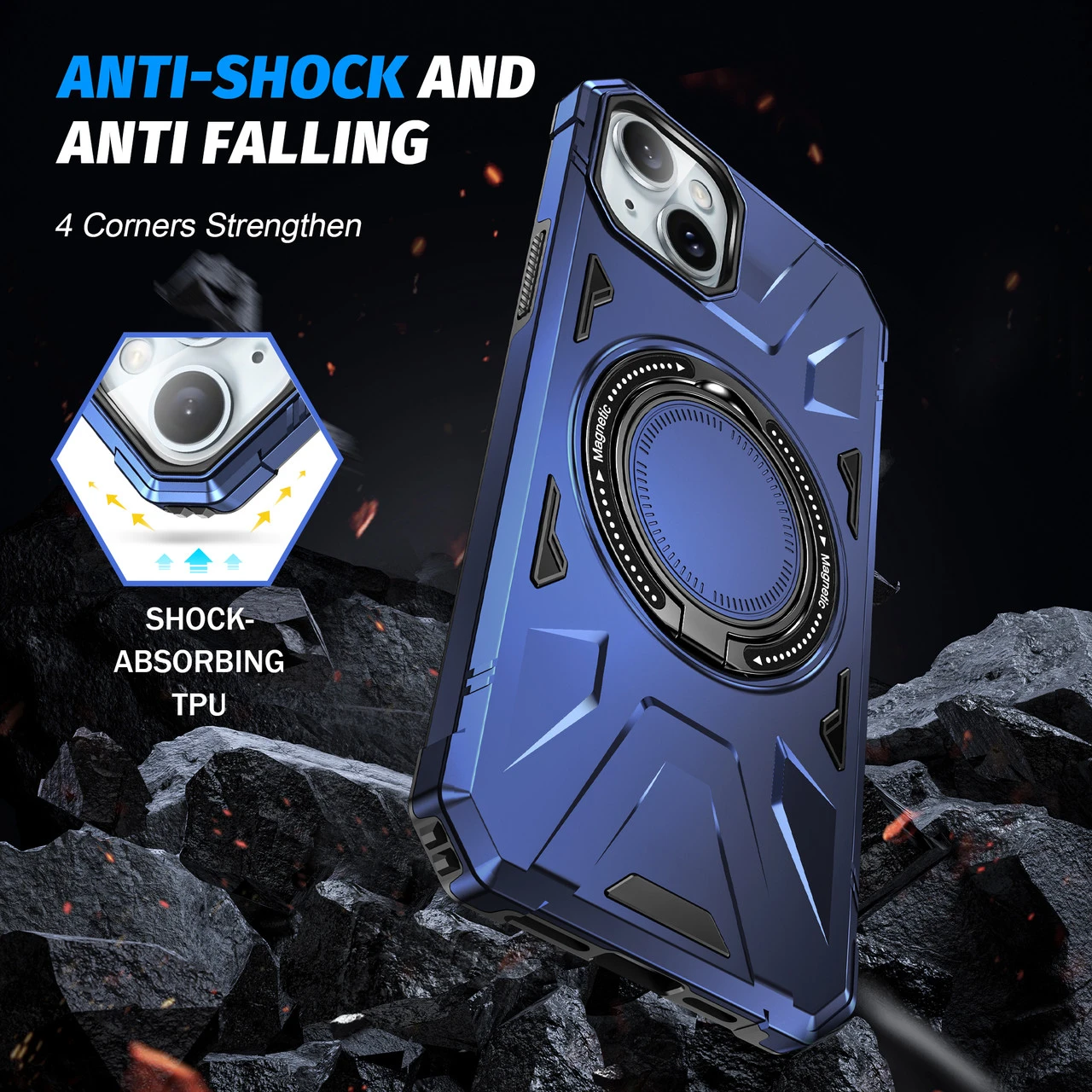 Shockproof IPhone 15 Case Cover Ring Stand W/ MagSafe Apple IPhone15 6 Shockproof IPhone 15 Case Cover Ring Stand W/ MagSafe Apple IPhone15 - Image 6