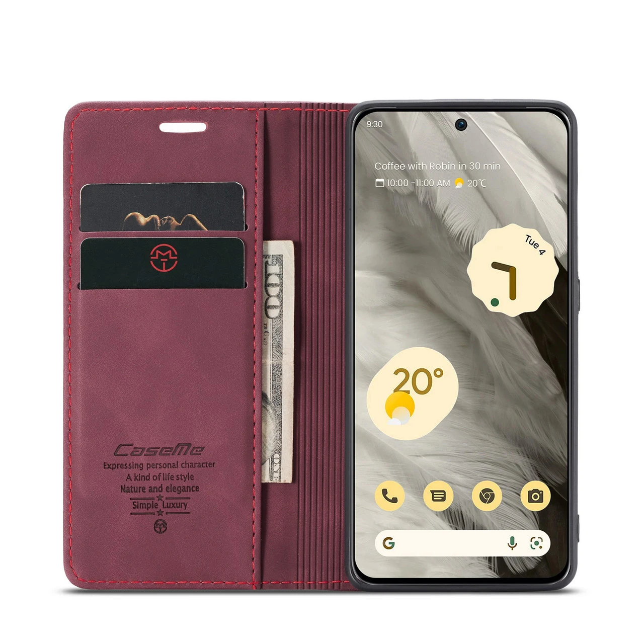 CaseMe Google Pixel 8 5G Classic PU Leather Folio Case Cover 8 CaseMe Google Pixel 8 5G Classic PU Leather Folio Case Cover - Image 8