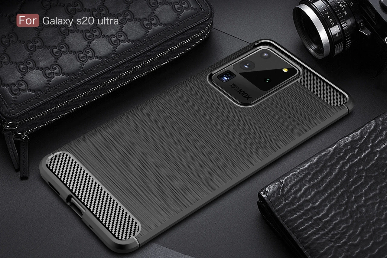 Slim Samsung Galaxy S20 Ultra Carbon Fibre Soft Carbon Case Cover G988 8 Slim Samsung Galaxy S20 Ultra Carbon Fibre Soft Carbon Case Cover G988 - Image 8
