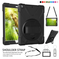 Heavy Duty Hand Strap IPad 2 3 4 Apple Shockproof Tough Case Cover -Deals MyCaseCovers Store bk 57590.1538908712.1280.1280