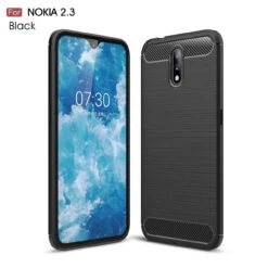 Slim Case For Nokia 2.3 Carbon Fibre Soft Cover -Deals MyCaseCovers Store black 65646.1594173597.1280.1280