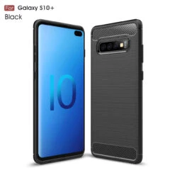 Slim Samsung Galaxy S10+ Plus Carbon Fibre Soft Carbon Case Cover G975 -Deals MyCaseCovers Store black 70080.1552475383.1280.1280