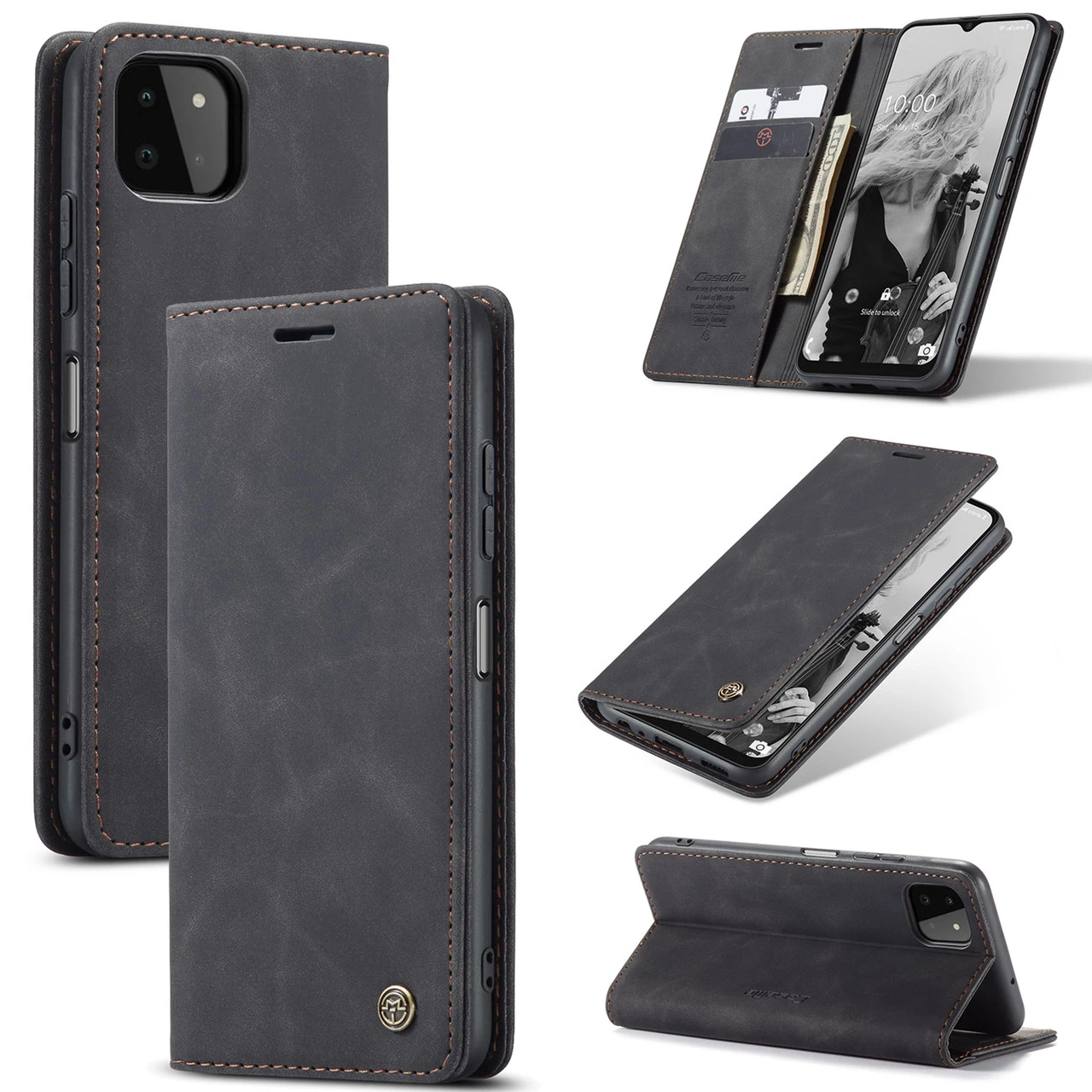 CaseMe Samsung Galaxy A22 5G Classic PU Leather Folio Case Cover A226 3 CaseMe Samsung Galaxy A22 5G Classic PU Leather Folio Case Cover A226 - Image 3