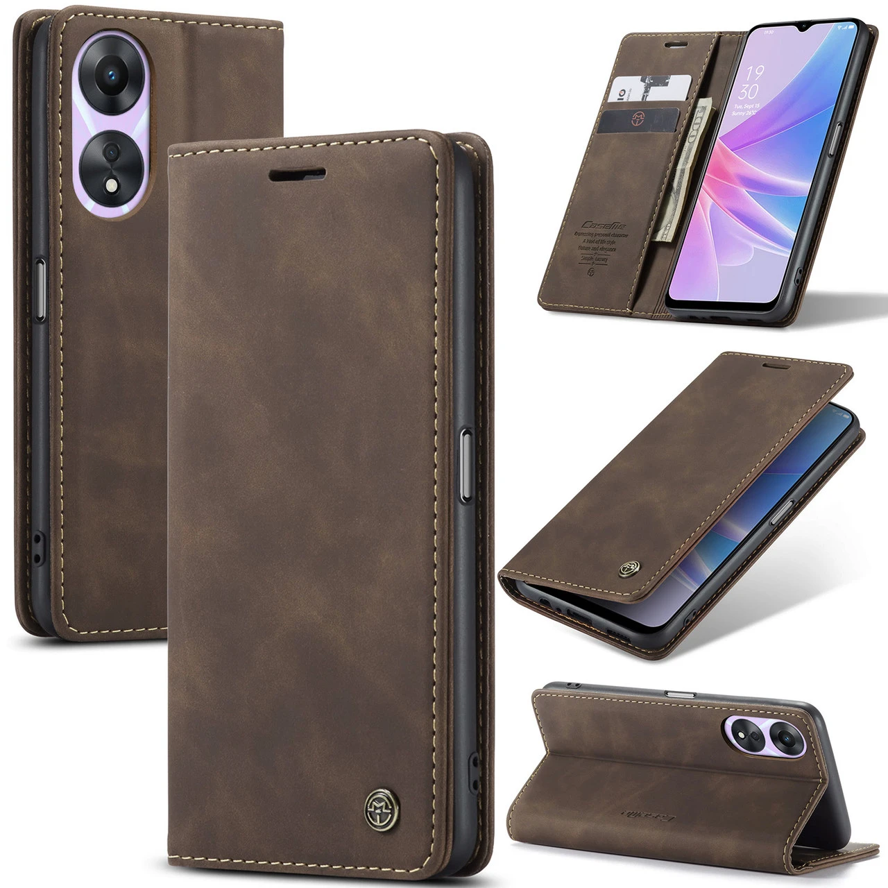 CaseMe OPPO A78 4G Classic PU Leather Folio Case Cover 6 CaseMe OPPO A78 4G Classic PU Leather Folio Case Cover - Image 6