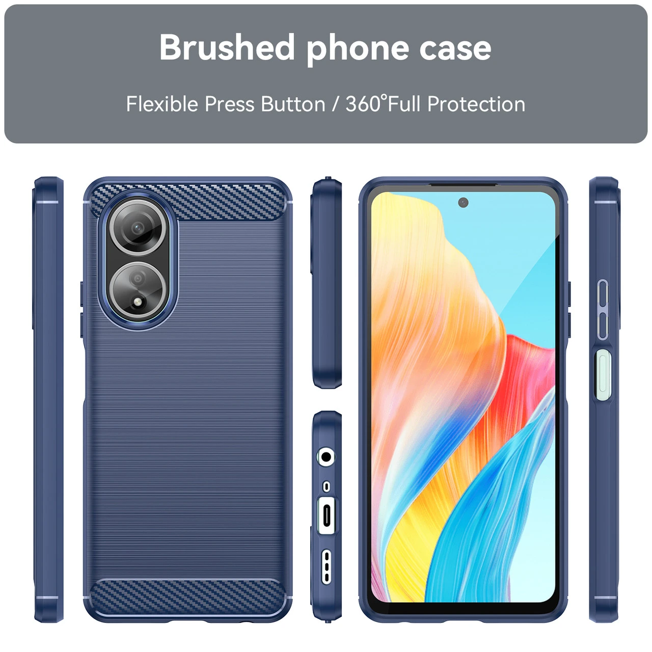 Slim OPPO A58 4G Shockproof Soft Carbon Case Cover Skin 11 Slim OPPO A58 4G Shockproof Soft Carbon Case Cover Skin - Image 11