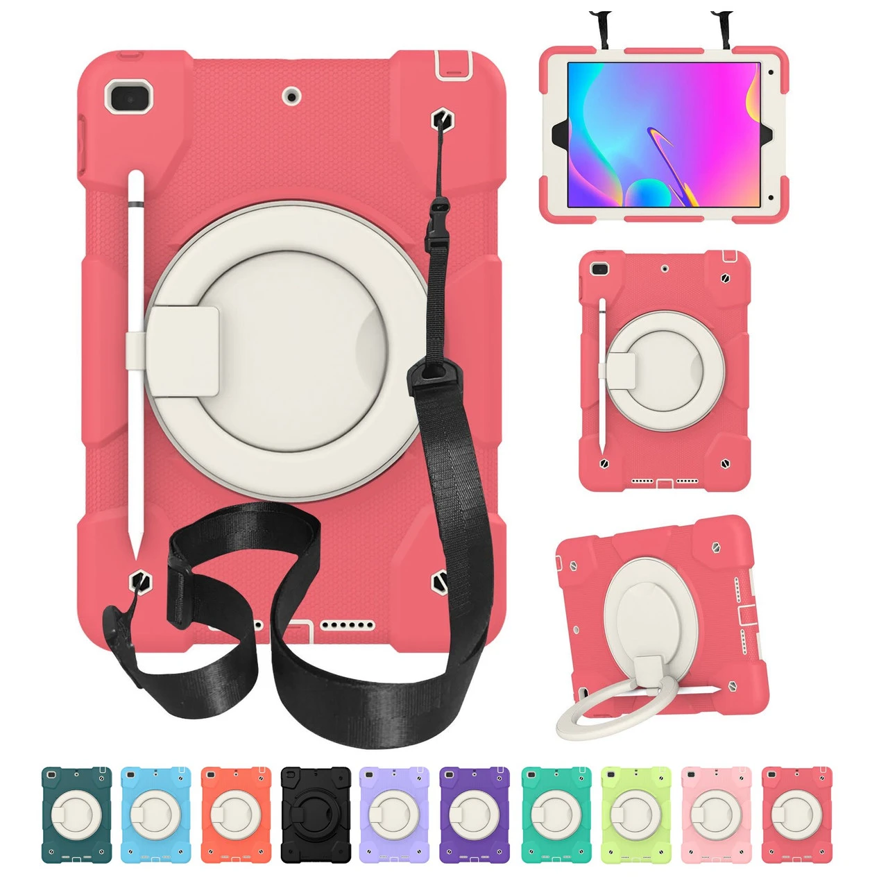 Kids Shockproof Strap IPad Air 2 Apple Case Cover Ring Heavy Duty 1 Kids Shockproof Strap IPad Air 2 Apple Case Cover Ring Heavy Duty