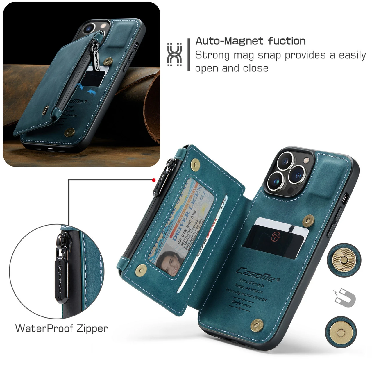 CaseMe Shockproof IPhone 14 Pro Max Leather Case Cover Wallet Apple 10 CaseMe Shockproof IPhone 14 Pro Max Leather Case Cover Wallet Apple - Image 10