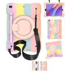 Kids Shockproof IPad 10.2 2019 7th Gen Apple Case Cover Ring Colourful