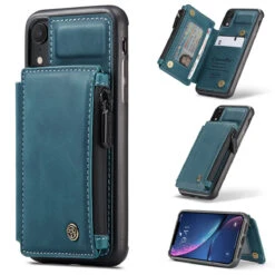 CaseMe Shockproof IPhone XR PU Leather Case Cover Zipper Wallet Apple