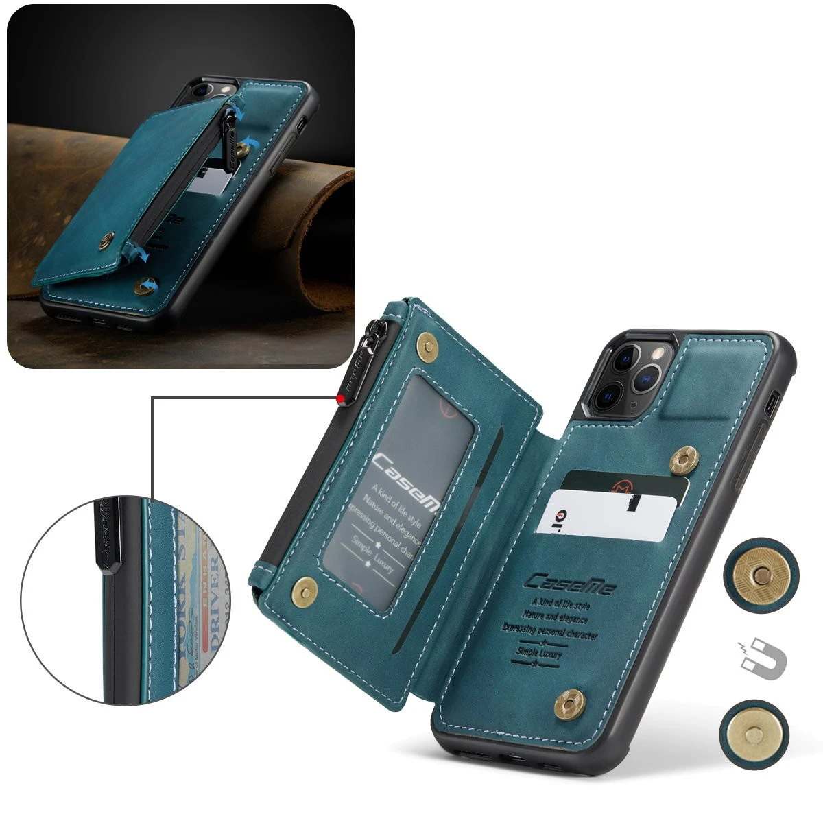 CaseMe Shockproof IPhone 11 Pro Max PU Leather Case Cover Wallet Apple 8 CaseMe Shockproof IPhone 11 Pro Max PU Leather Case Cover Wallet Apple - Image 8