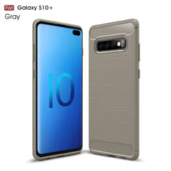 Slim Samsung Galaxy S10+ Plus Carbon Fibre Soft Carbon Case Cover G975 -Deals MyCaseCovers Store gray 10738.1552475383.1280.1280
