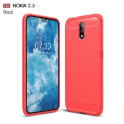 Slim Case For Nokia 2.3 Carbon Fibre Soft Cover -Deals MyCaseCovers Store red 69645.1594173611.1280.1280