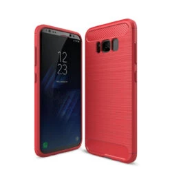 Slim Samsung Galaxy S8 Phone Carbon Fibre Soft Carbon Fiber Case Cover -Deals MyCaseCovers Store red 90040.1529422918.1280.1280